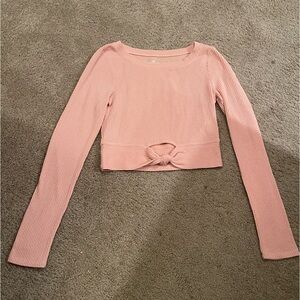 Pale Pink Cropped Hollister Tee